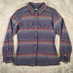 Patagonia Fjord Flannel Long Sleeve Button Up Women's Size 2 Mori Girl Whimsy